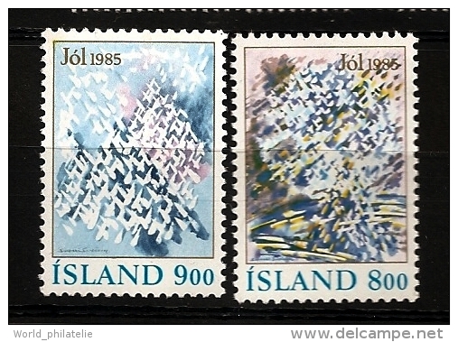 Islande Island 1985 N° 595 / 6 ** Noël, Hiver, Tableau, Peinture, Impressionnisme, Taches De Peinture - Unused Stamps