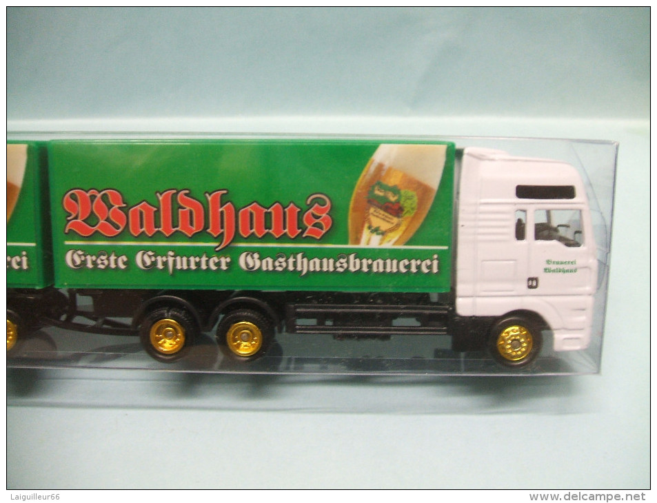 MAN - SEMI-REMORQUE Camion Bières Waldhaus Neuf HO 1/87 - Véhicules Routiers