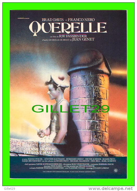 AFFICHES DE FILM - " QUERELLE "  1984 - GAUMONT PRÉSENTE -  DISTRIBUTION, F. NUGERON No 15 - ÉDITIONS RAMSAY - - Affiches Sur Carte