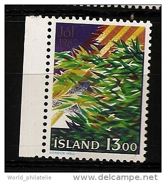 Islande Island 1987 N° 631 Iso ** Noël, Tableau, Oeuvre, Peintre, Artiste, Thordur Hall, Rameau De Sapin, Soleil - Ungebraucht