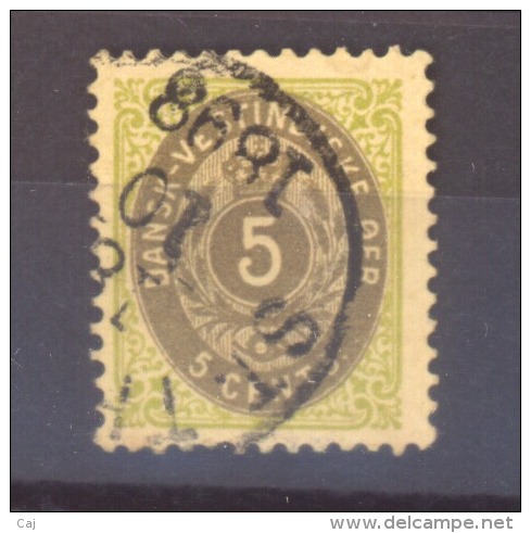 01816  -   Antilles Danoises  :  Mi  19 II  (o) Cadre Renversé , Dentelé 123/4 - Danimarca (Antille)