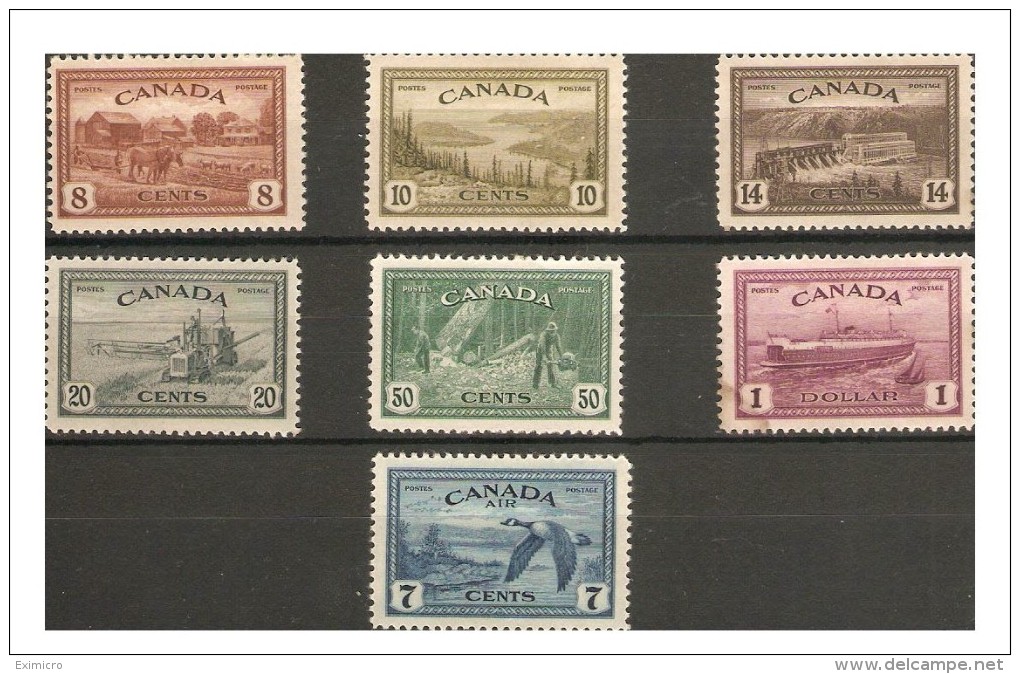 CANADA 1946 - 1947 SET SG 401/407 MOUNTED MINT Cat £55 - Neufs