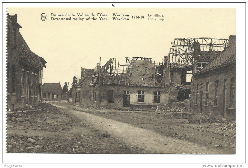 CPA - Ruines De La Vallée De L'Yzer - WERCKEN - 1914-18 - Le Village - Nels  // - Kortemark