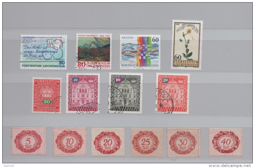 LIECHTENSTEIN LOT TIMBRES DIVERS POSTE SERVICE ET TAXE - Collections