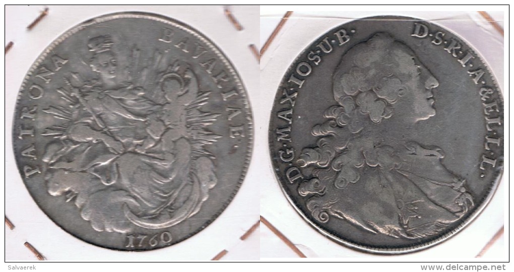 ALEMANIA BAVIERA TALER 1760 PLATA SILVER U - Taler Et Doppeltaler