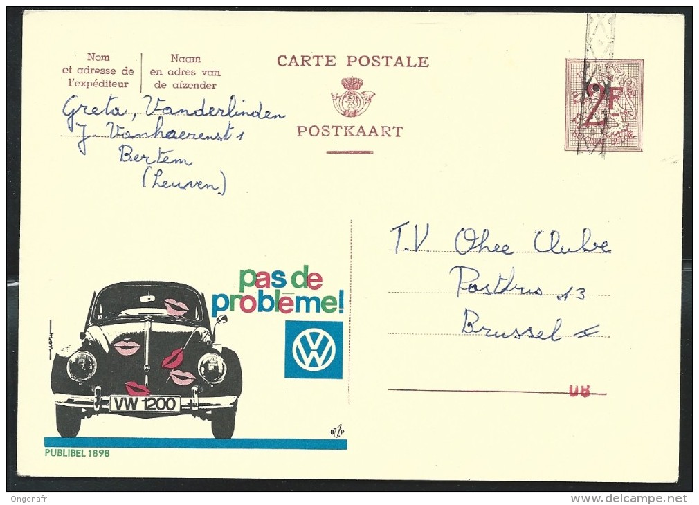 Publibel Obl. N° 1898 ( Avec VW  PAS DE PROBLEME , VW 1200  Coccinelle) Obl: Roulette Continue - Publibels