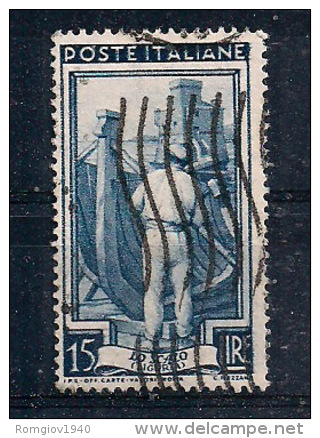 ITALIA 1955 ITALIA AL LAVORO SASS. 757 USATO  VF - 1946-60: Nuevos