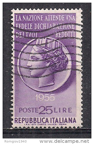 ITALIA 1955 PROPAGANDA DENUNCIA DEI REDDITI SASS. 778 USATO  VF - 1946-60: Nuevos