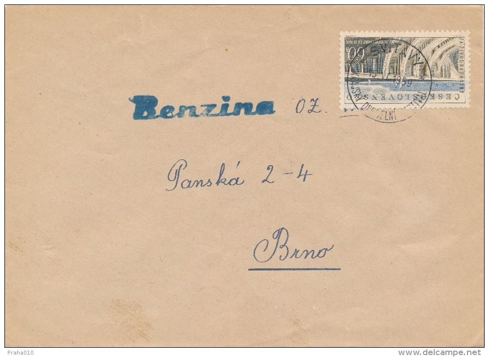 K1276 - Czechoslovakia (1959) Svitavy: Regional Theater Festival (letter) Stamp: Dam In Slapy - Agua