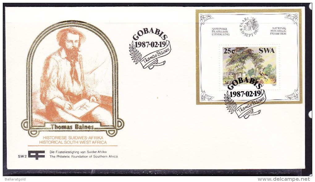 South West Africa 1987 Thomas Baines  First Day Cover  - Unaddressed - Namibia (1990- ...)