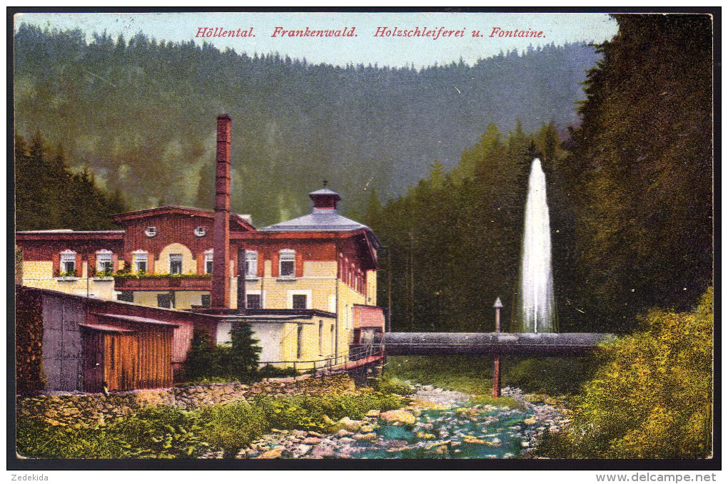 1031 - Alte Ansichtskarte - Höllental Holzschleiferei Kraftwerk Lichtenberg Naila Gel 1926 - Naila