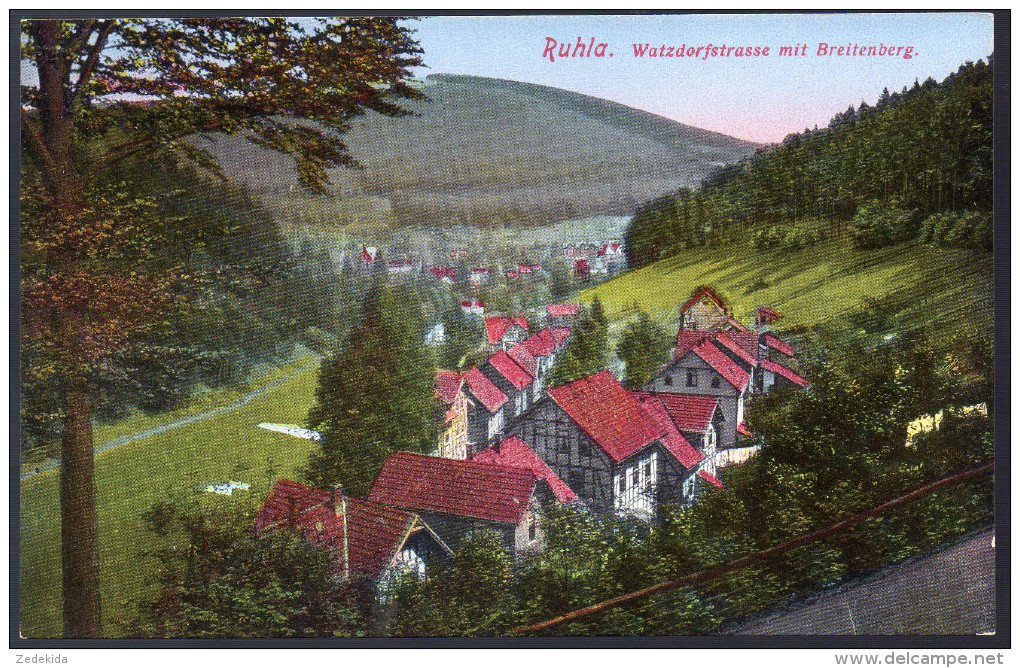 1035 - Alte Ansichtskarte - Ruhla Watzdorfstraße Mit Breitenberg N. Gel TOP - Schmalkalden