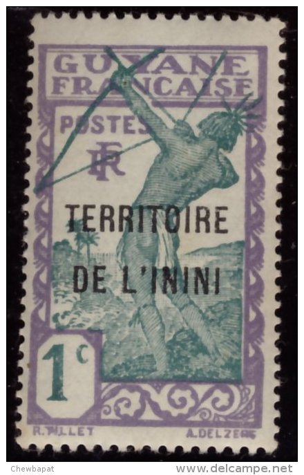 Guyane, Territoire De L´Inini -  Neuf -  Y & T  1932 - N° 1 Chasseur Tirant à L'arc 1c Violet Et Vert-bleu - Ongebruikt