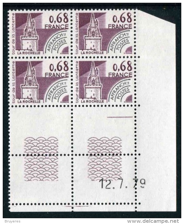 Bloc De 4 Timbres** De 1979/1  "0,68 - Préoblitérés" Avec Date 12. 7 .79 (1 Trait) - Precancels