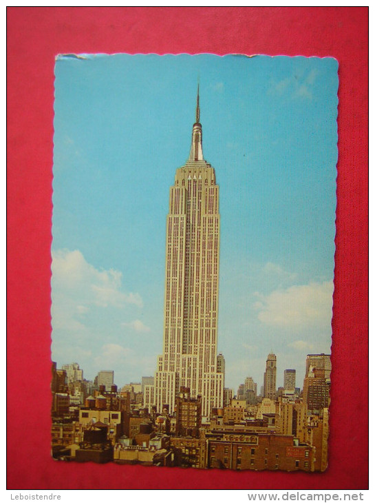 CPSM   ETATS UNIS  EMPIRE STATE BUILDING  NEW YORK CITY    VOYAGEE 1970  TIMBRE - Empire State Building