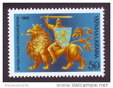 UKRAINE 1999. 800 YEARS OF GALYTSKO-VOLYNSKE PRINCIPALITY. COAT OF ARMS, LION. Mi-Nr. 311. Mint (**) - Timbres