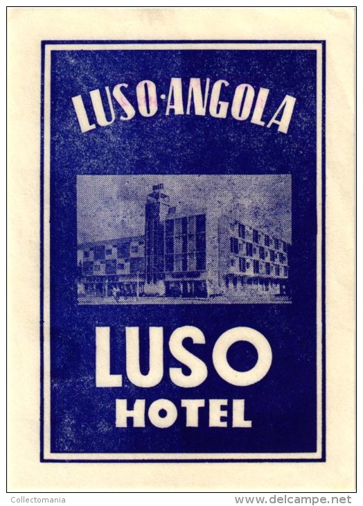 25 HOTEL Labels ANGOLA Luso Sarawak Gabela Luanda Benguela