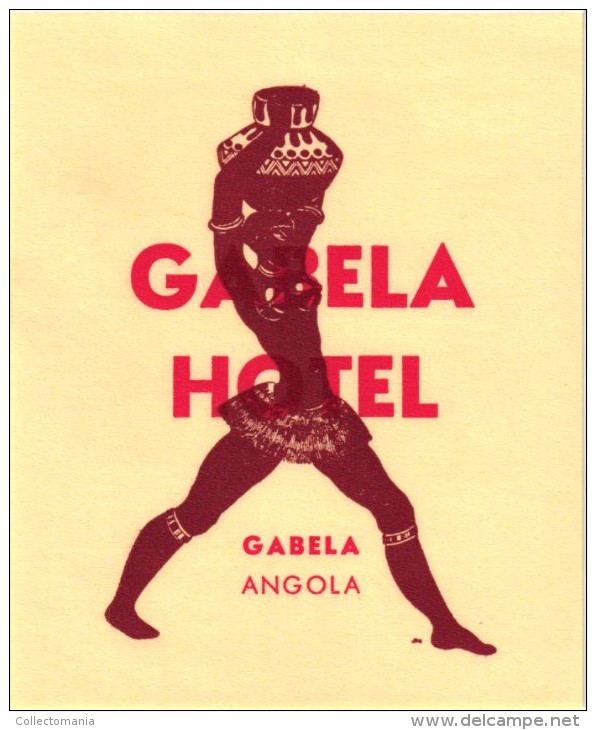 25 HOTEL Labels ANGOLA Luso Sarawak Gabela Luanda Benguela
