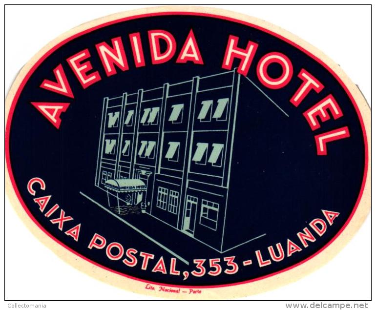 25 HOTEL Labels ANGOLA Luso Sarawak Gabela Luanda Benguela