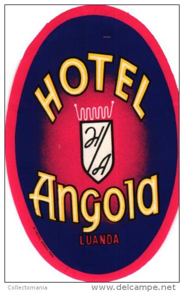 25 HOTEL Labels ANGOLA Luso Sarawak Gabela Luanda Benguela