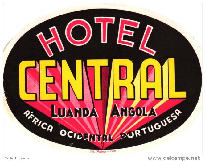 25 HOTEL Labels ANGOLA Luso Sarawak Gabela Luanda Benguela