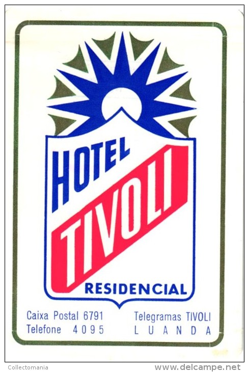 25 HOTEL Labels ANGOLA Luso Sarawak Gabela Luanda Benguela