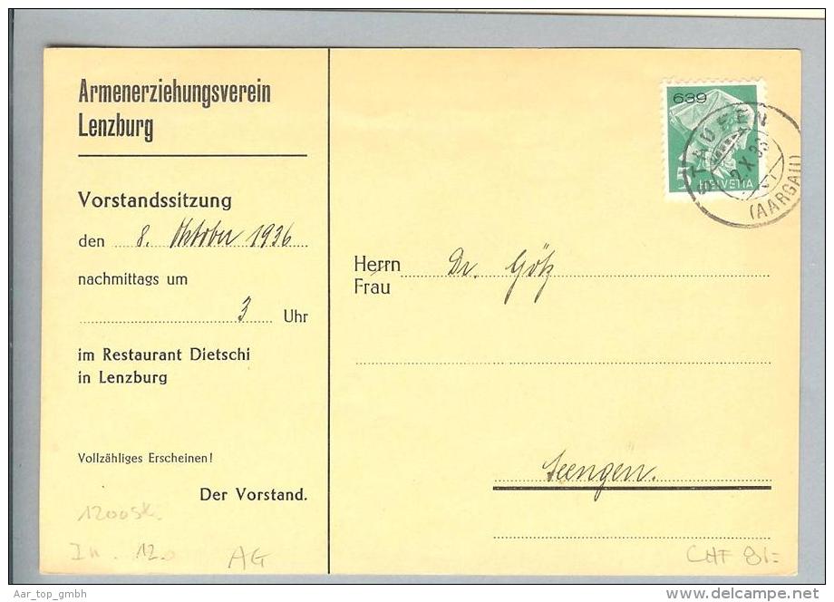 Heimat AG Staufen 1936-10-02 Portofreiheit Zu#14A Gr#639 - Franchise