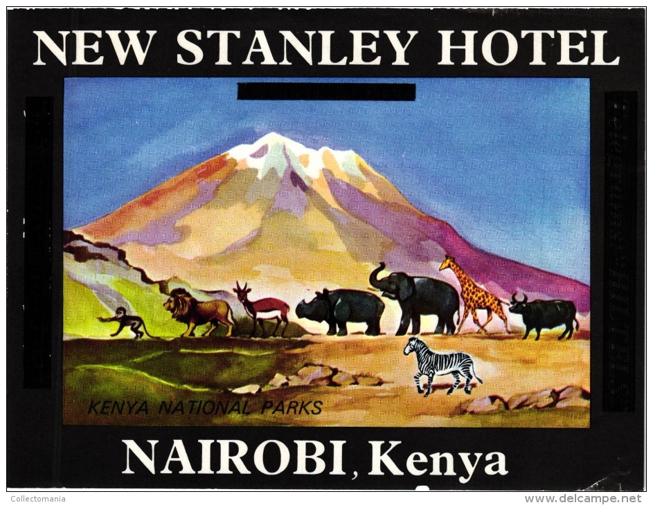 23 HOTEL Labels KENIA Mombasa Nairobi  Ukunda Kaptagat Malindi Sindbad Lawfords Eden Blue Marlin - Etiquetas De Hotel