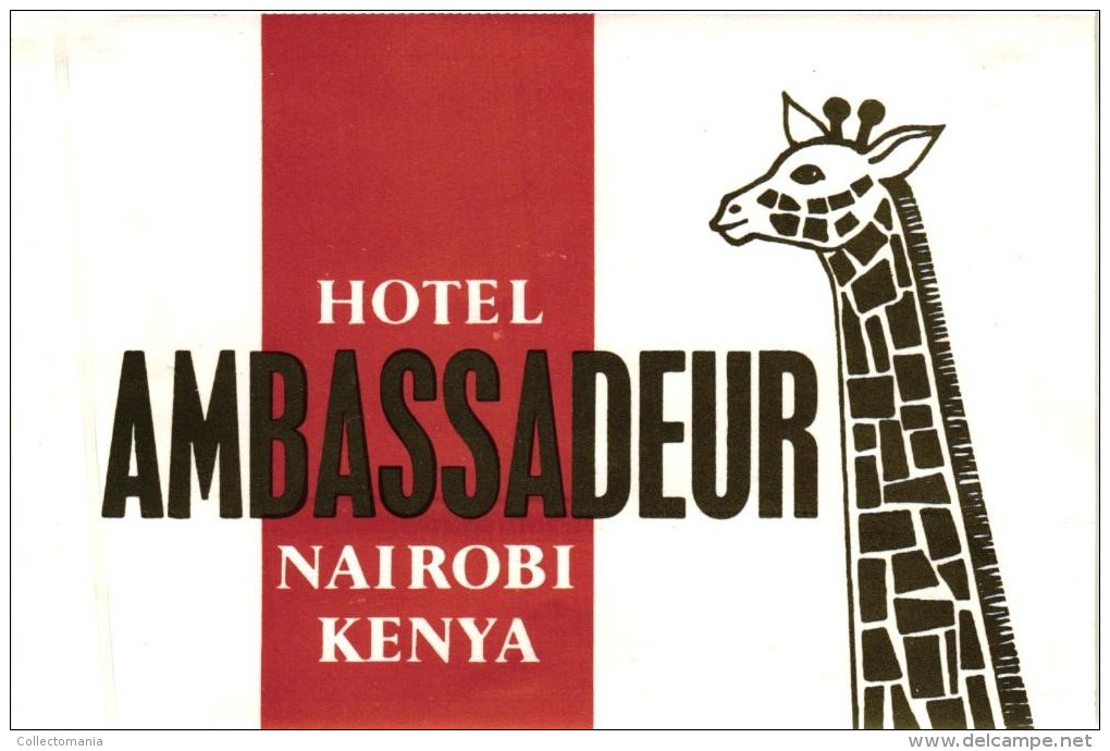 23 HOTEL Labels KENIA Mombasa Nairobi  Ukunda Kaptagat Malindi Sindbad Lawfords Eden Blue Marlin - Etiquetas De Hotel