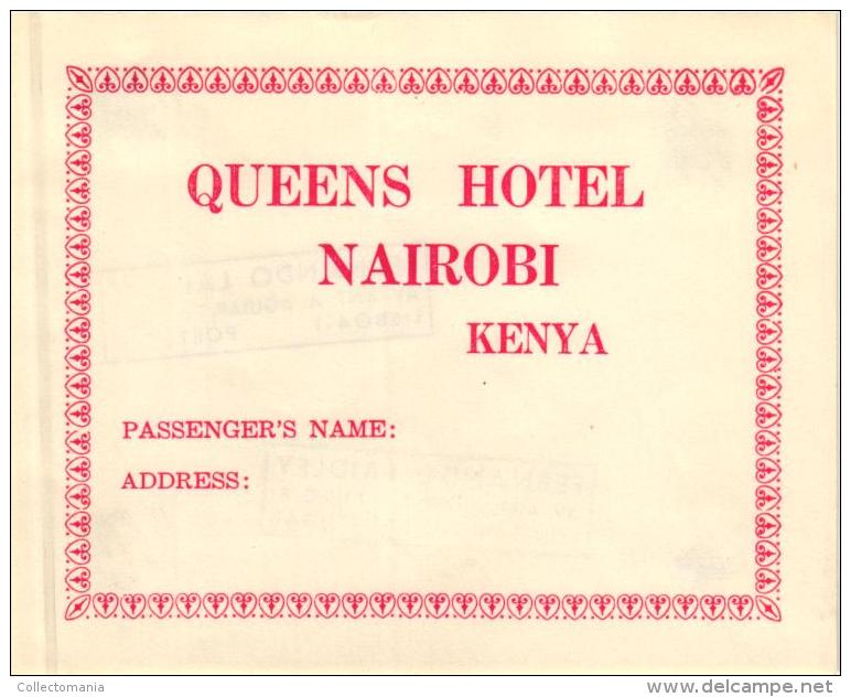 23 HOTEL Labels KENIA Mombasa Nairobi  Ukunda Kaptagat Malindi Sindbad Lawfords Eden Blue Marlin