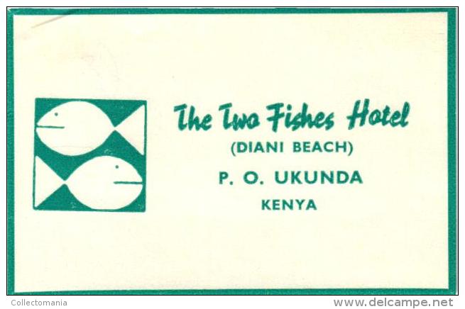 23 HOTEL Labels KENIA Mombasa Nairobi  Ukunda Kaptagat Malindi Sindbad Lawfords Eden Blue Marlin