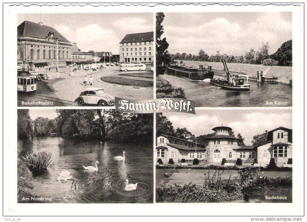 Deutschland - Hamm In Westfalen - Bahnhofsplatz - Badehaus - Nordring - Am Kanal - Alte Ansichten - 1958 - Hamm