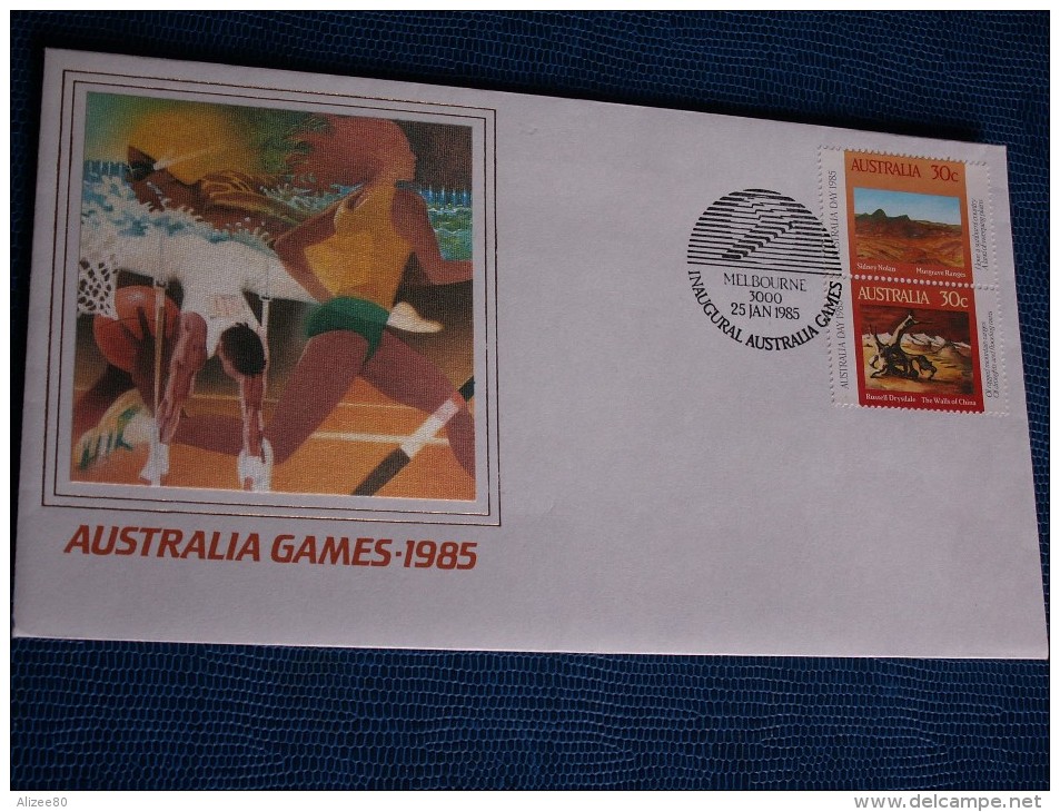 "" ENVELOPPE  MELBOURNE  JEUX  DU  25 / 01 / 1985 -  SUR  SOIE  "" - Other & Unclassified