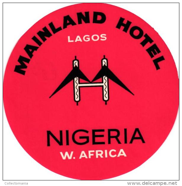 13 HOTEL Labels ZIMBABWE Bulawayo  NIGERIA UGANDA NAMPULA MOCANBIQUE MADAGASCAR TANGANYKA