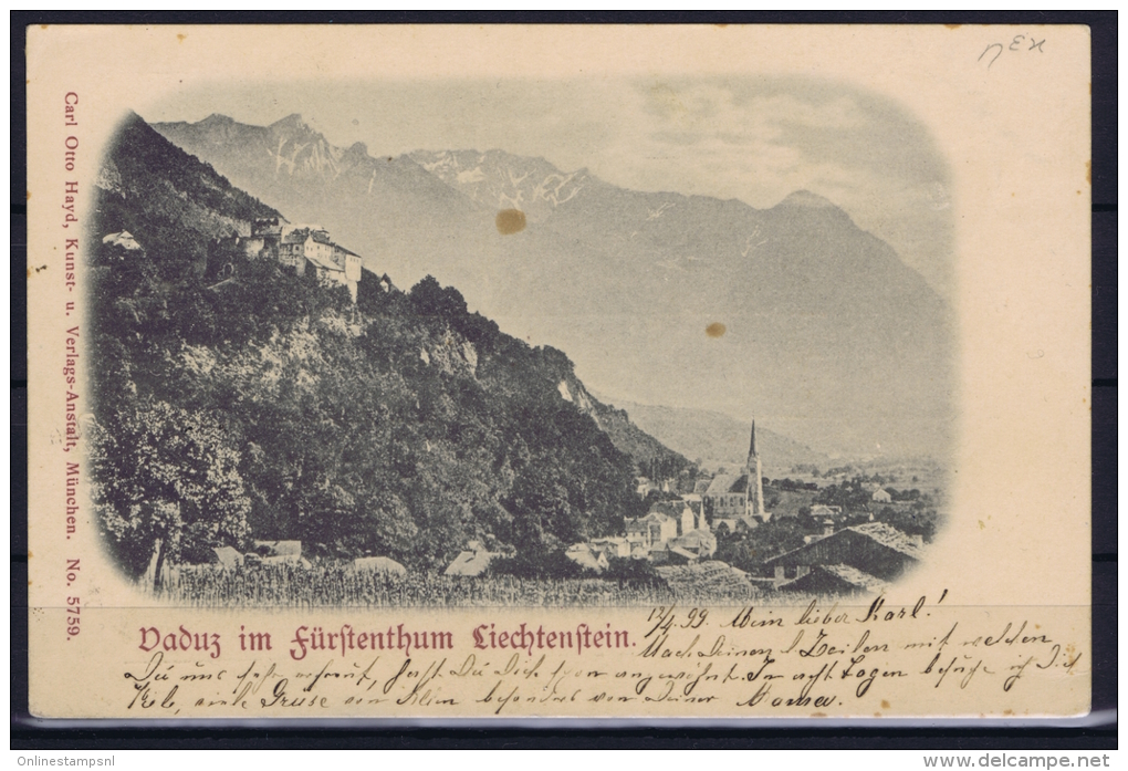 LIECHTENSTEIN: 3 Kr Mi 52 Grünblau/schwarz Stempel Vaduz 1899 - ...-1912 Vorphilatelie