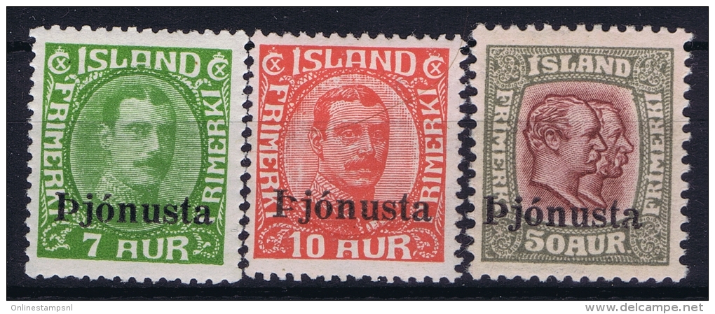 Island: Mi Dienst. Nr  63 - 65 , MH/*,avec  Charnière , Mit Falz - Dienstmarken