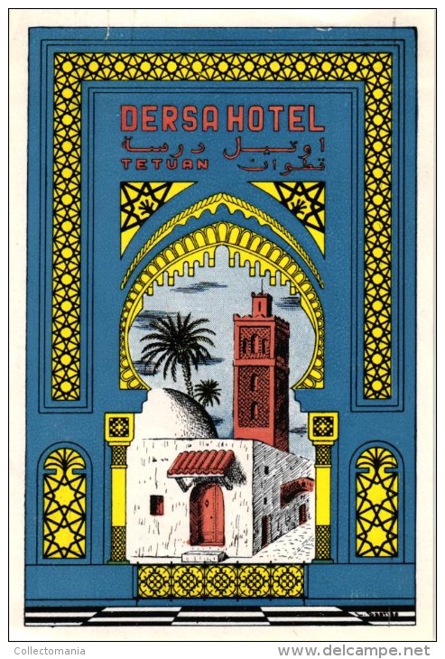 13 HOTEL Labels ALGERIE Philippeville Constantine Oran MOROCCO Casablanca Marrakech Tehran LIBANON - Hotelaufkleber