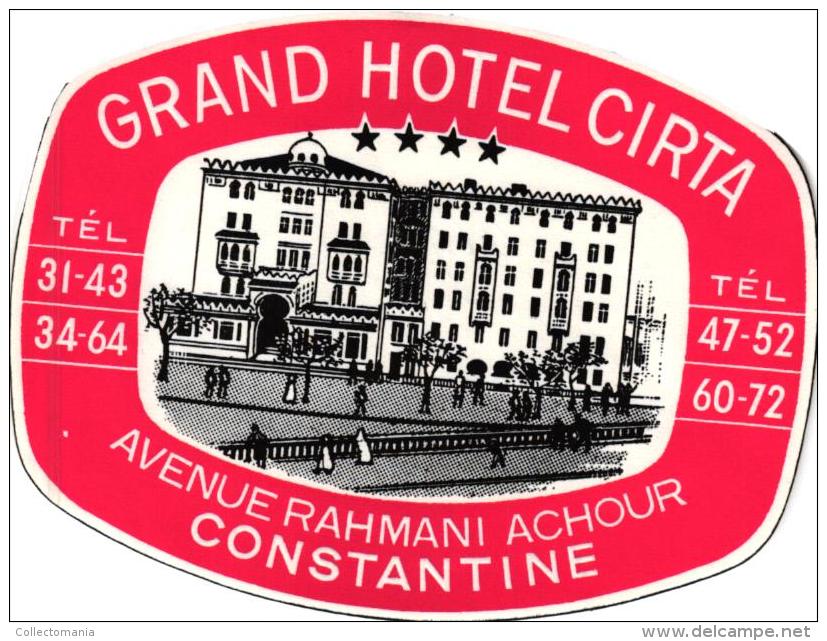 13 HOTEL Labels ALGERIE Philippeville Constantine Oran MOROCCO Casablanca Marrakech Tehran LIBANON