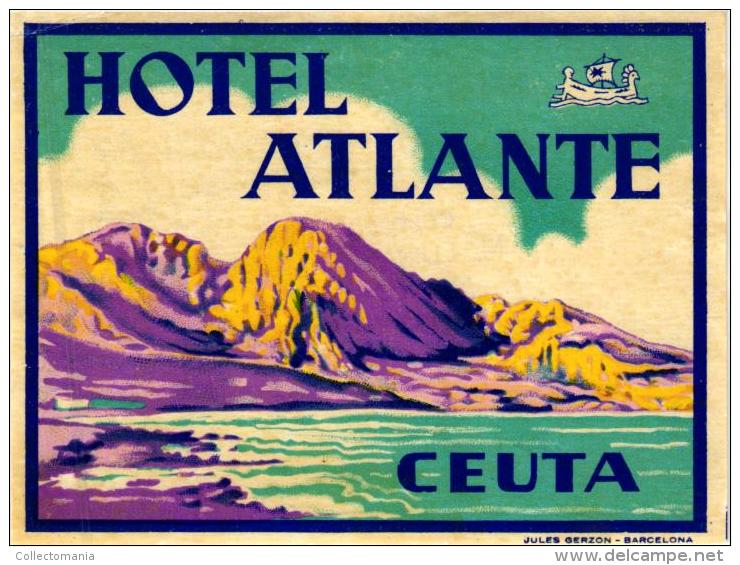 8 HOTEL Labels TURKEY Izmir Efes CEUTA ISRAEL Tiberias LIBANON Tobago - Hotel Labels