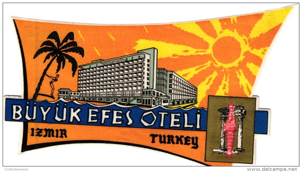 8 HOTEL Labels TURKEY Izmir Efes CEUTA ISRAEL Tiberias LIBANON Tobago