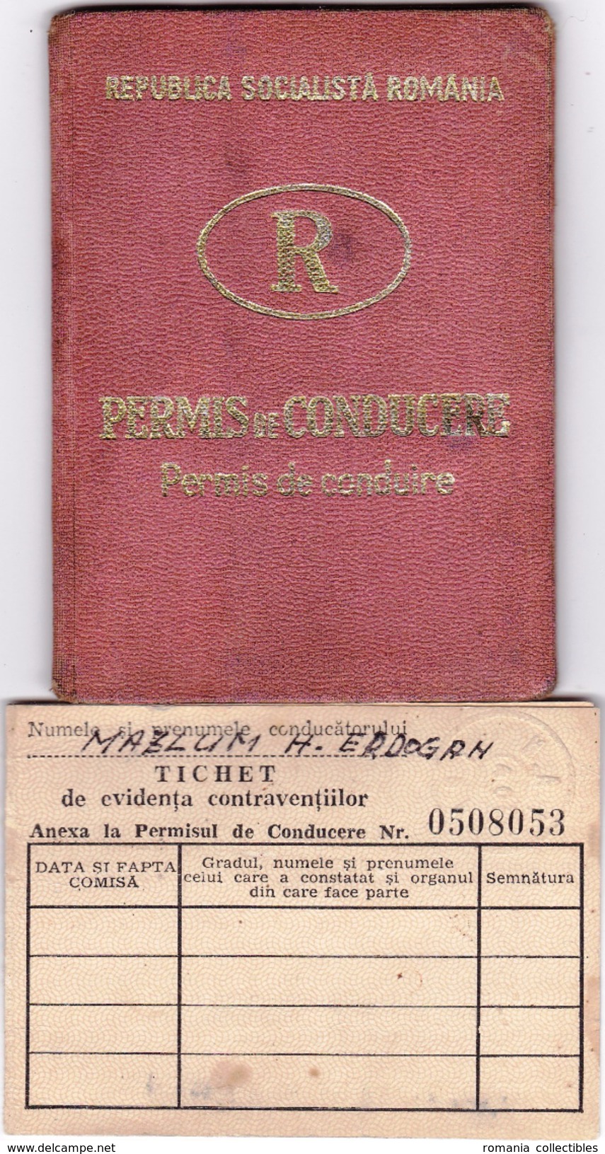 Romania, 1968, Vehicle Driving License / Permit And Penalty Ticket - Documenti Storici