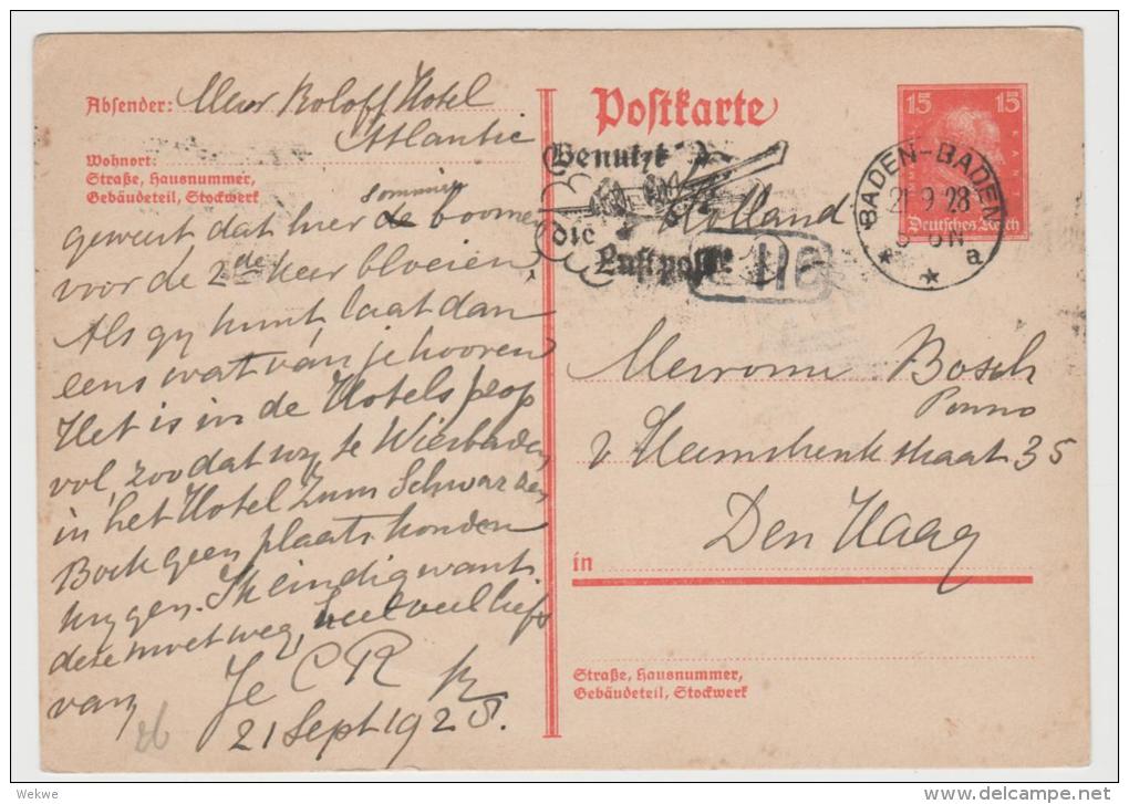 WGA353 / Emanuel Kant (Dichter) 15 Pfg. Auslandskarte Mit Luftpostwerbung 1928 - Briefe U. Dokumente