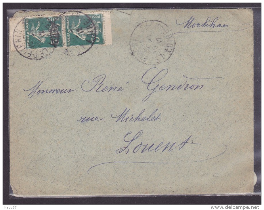 France Type Semeuse Sur Lettre - 1906-38 Sower - Cameo