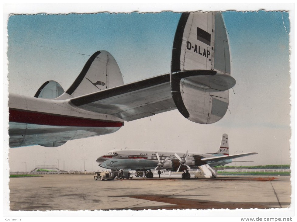 AVIONS-ORLY (Seine) Douglas DC6.  Au Premier Plan, Queue D´un Constellation-Cpsm - 1946-....: Moderne