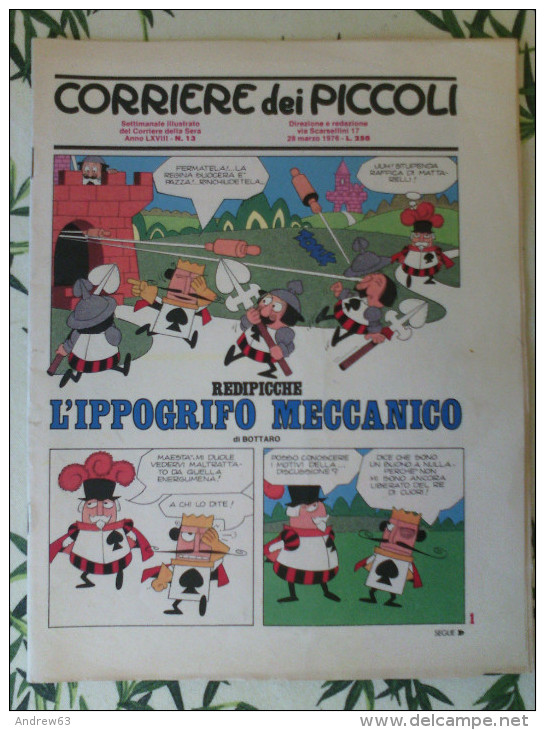 CORRIERE Dei PICCOLI - N. 13 Del 28 Marzo 1976 - Corriere Dei Piccoli