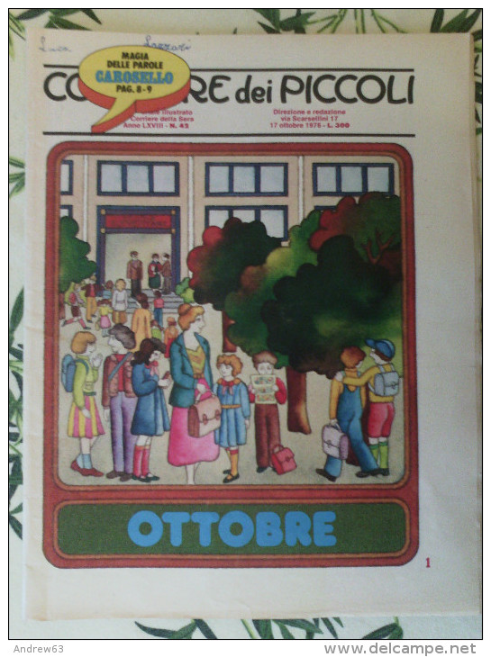 CORRIERE Dei PICCOLI - N. 42 Del 17 Ottobre 1976 - Corriere Dei Piccoli