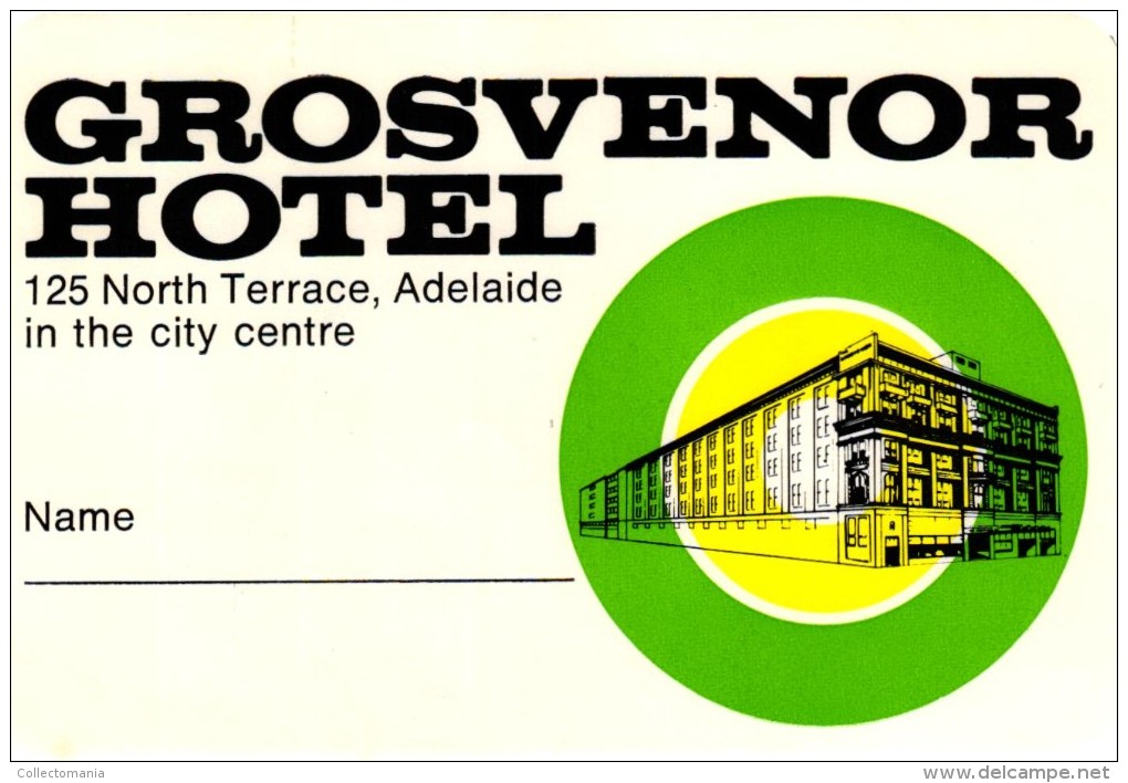 12 HOTEL labels AUSTRALIA Weston Perth Melbourne Brisbane Sydney Darwin Barmera Adelaide  Queensland Preston Otterburn