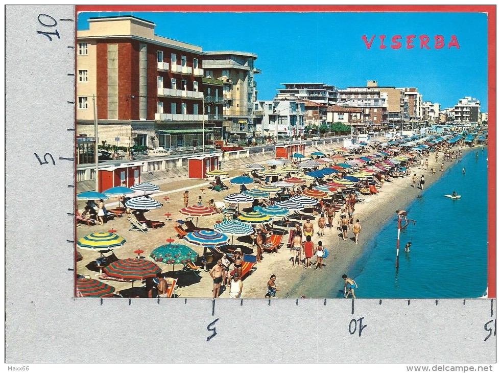 CARTOLINA VG ITALIA - RIMINI - VISERBA - Panorama Della Spiaggia - 10 X 15 - ANNULLO 19?? - Rimini