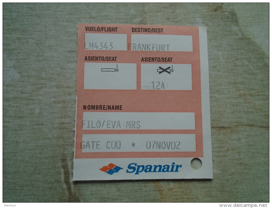 Hungary  - SPANAIR  Boarding Pass  TRANSIT        BA102.24 - Bordkarten