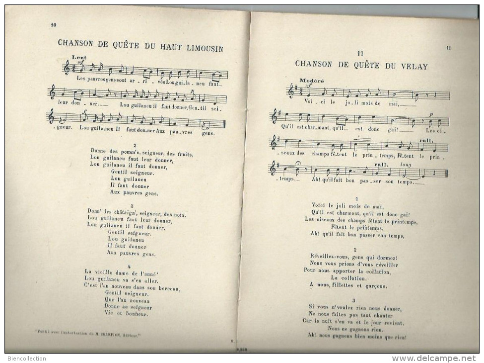 Anthologie Du Chant Scolaire,chansons Populaires Des Provinces Auvergne,Limousin,Marche. - Geschiedenis